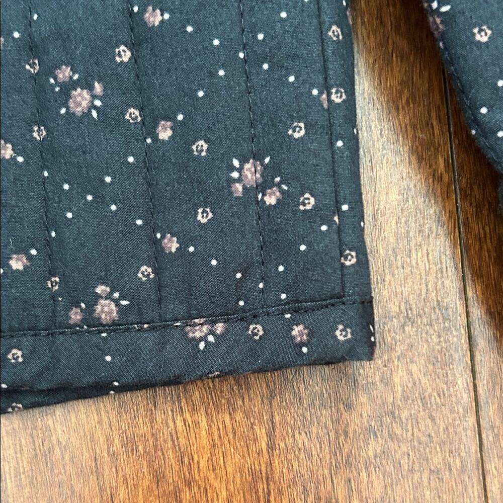 Rubbish Quilted Cottagecore Blue Ditsy Calico Floral Open Front Jacket, Size XXS - Picture 15 of 15